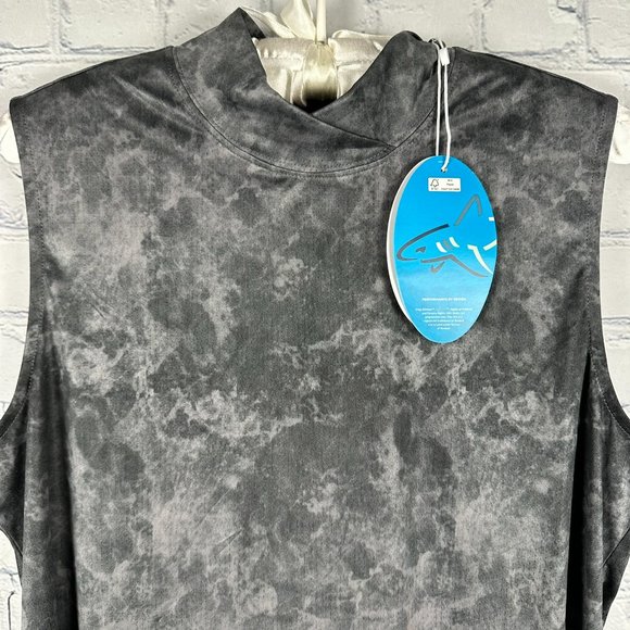 Greg Norman Women's EMMA Sleeveless Ethereal Print Mock Golf Polo, Size L, Black - Picture 5 of 10